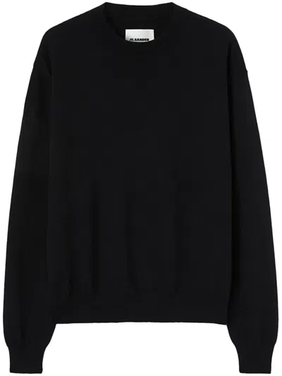 Jil Sander Fine-knit Crew-neck Jumper In Black