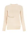 Jil Sander Ivory Cotton Blend Sweater In Nude