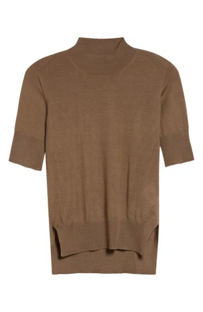 Jil Sander Fine Knit Short Sleeve Cashmere, Virgin Wool & Silk Sweater In Multi