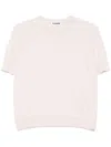 Jil Sander Fein Gestricktes T-shirt In Rosa