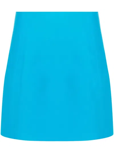 Jil Sander Fine-ribbed Mini Skirt In Blue