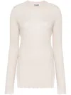 Jil Sander Fine-ribbed Top In Neutrals