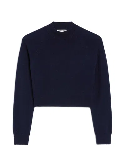 Jil Sander Fine Wool Cashmere Sweater In Blue