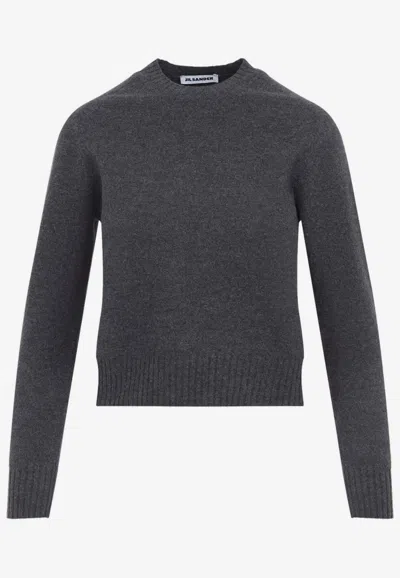 Jil Sander Fine-gauge Cashmere Knit Sweater In Gray