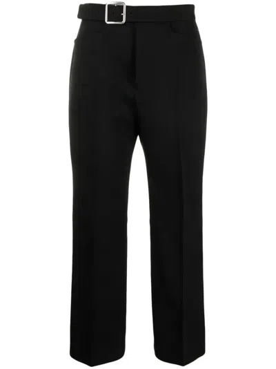Jil Sander Fitted Cropped Pant With Flared Hem In Black