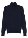 Jil Sander Fitted High-neck Cashmere Sweater In Blue