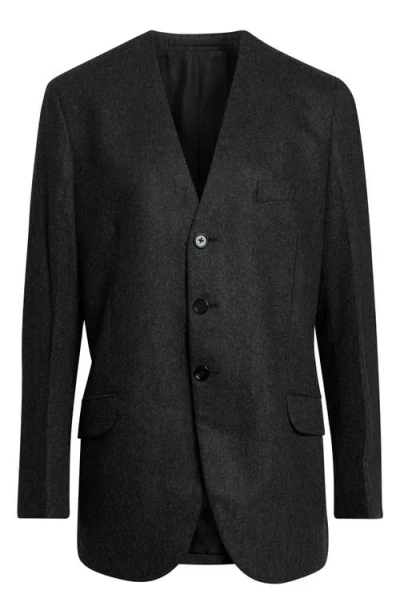 Jil Sander Fitted Long Wool Blazer In Black