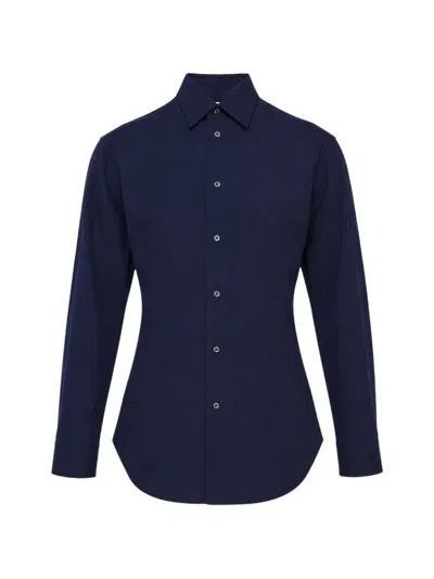 Jil Sander Fitted Long-sleeve Shirt In Blue