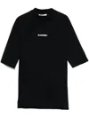 Jil Sander Fitted Mock Neck T-shirt In Black