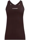 Jil Sander Fitted Racerback Sports Tank With Logo Print In Red