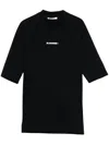 Jil Sander Fitted Mock Neck T-shirt In Black