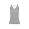 Jil Sander Fitted Sleeveless Top With Contrasting Hem Layer In Grey