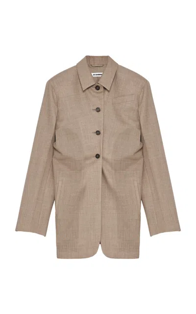 Jil Sander Fitted Wool Blazer In Neutral