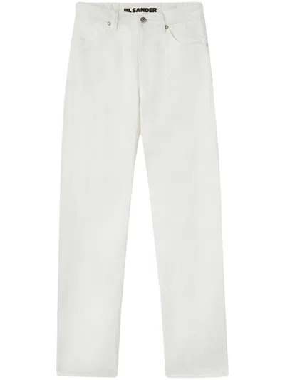 Jil Sander Five-pocket Jeans With Decorative Stitching In White