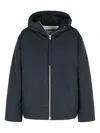 Jil Sander Fixed-hood Drawstring Puffer Jacket In Black