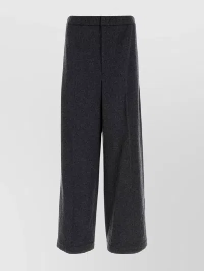 JIL SANDER FLANNEL PANT WITH WIDE LEG AND BACK POCKETS