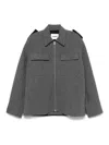 Jil Sander Structured Wool Shirt In Grey