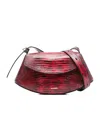 Jil Sander Structured Shoulder Bag In Rosso Vitello Leather In Red