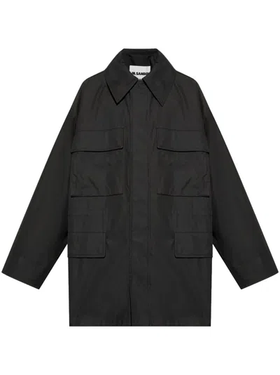 Jil Sander Flap-pocket Coat In Black