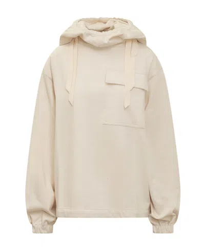 Jil Sander Flap-pocket Cotton Hoodie In 278