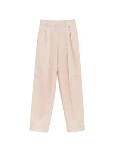 Jil Sander Ivory Wool Gabardine Trousers In Neutral