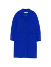 Jil Sander Flap-pocket Button-up Coat In Blue