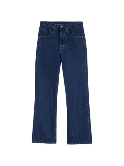 Jil Sander Flared Cotton Jeans In Blue