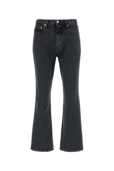 Jil Sander Flared Cotton Jeans In Gray