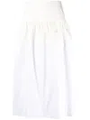 Jil Sander Tiered Cotton-twill And Cotton-poplin Midi Skirt In White