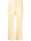 Jil Sander Flared Virgin-wool Cropped Trousers In Yellow