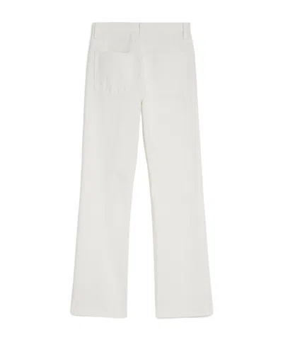 Jil Sander Flared Denim Trousers In White