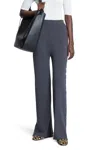 Jil Sander Flared Knit Pants With Studs In Wool In Gray