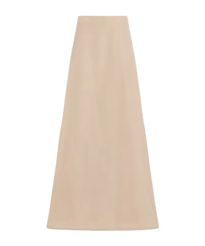 Jil Sander Polyester Long Skirt In Nude