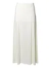Jil Sander Midi Skirt In Fluid Viscose Crepe Chalk White
