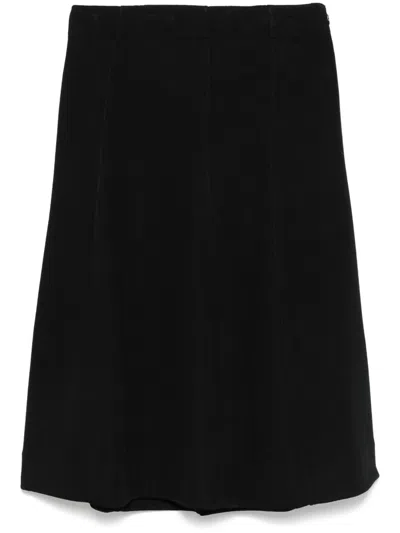 Jil Sander Flared Midi Skirt In Black