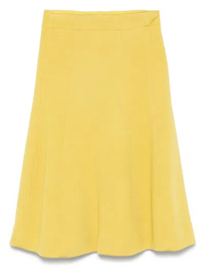 Jil Sander Flared Midi Skirt In Yellow