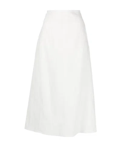 Jil Sander Flared Panelled Midi Skirt In White