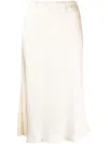 Jil Sander Flared Satined Midi Skirt In Nude