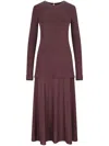 Jil Sander Draped Midi Dress In Red