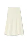 Jil Sander High Waist Flared Midi Skirt In Ivory