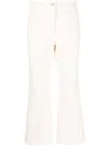 Jil Sander Flared Trousers With Design And Front Pockets In White