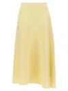 Jil Sander Flared Wool Skirt With Discreet Zipper Closure In Yellow