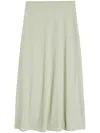 Jil Sander Flared Zipped Midi Skirt In Green