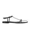 Jil Sander Black Sandals With Ankle Buckle Closure In Leather Woman