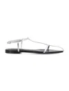 Jil Sander Pointed Open-toe Leather Sandals In Silver