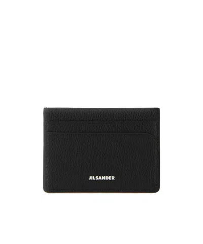 Jil Sander Flat Card Holder In Black