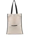 Jil Sander Flat Embroidered-logo Tote Bag In Neutrals
