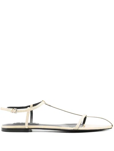 Jil Sander Woman Sandals Beige Size 9 Soft Leather