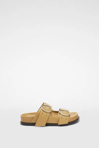 JIL SANDER JIL SANDER FLAT SANDALS IN BLACK LEATHER