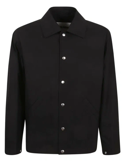 Jil Sander Flat Shirt Collar Jacket In Black